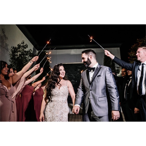 Martina Liana Fit n Flare Ivory Beaded Vintage Lace Satin Tulle Gown Style 942 - Picture 5 of 17